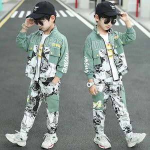 Stylish summer outfit for boys featuring a trendy jacket and matching pants, perfect for active kids. Ideal choice in the collection of Vêtements pour garçon, showcasing Boys' Clothing and Accessories.