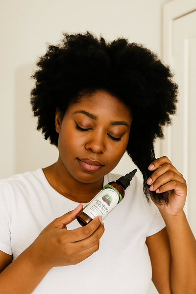 Huile de Ricin Noire Haïtienne – Lwil Maskriti, 100 % Pure, Cheveux & Peau”.