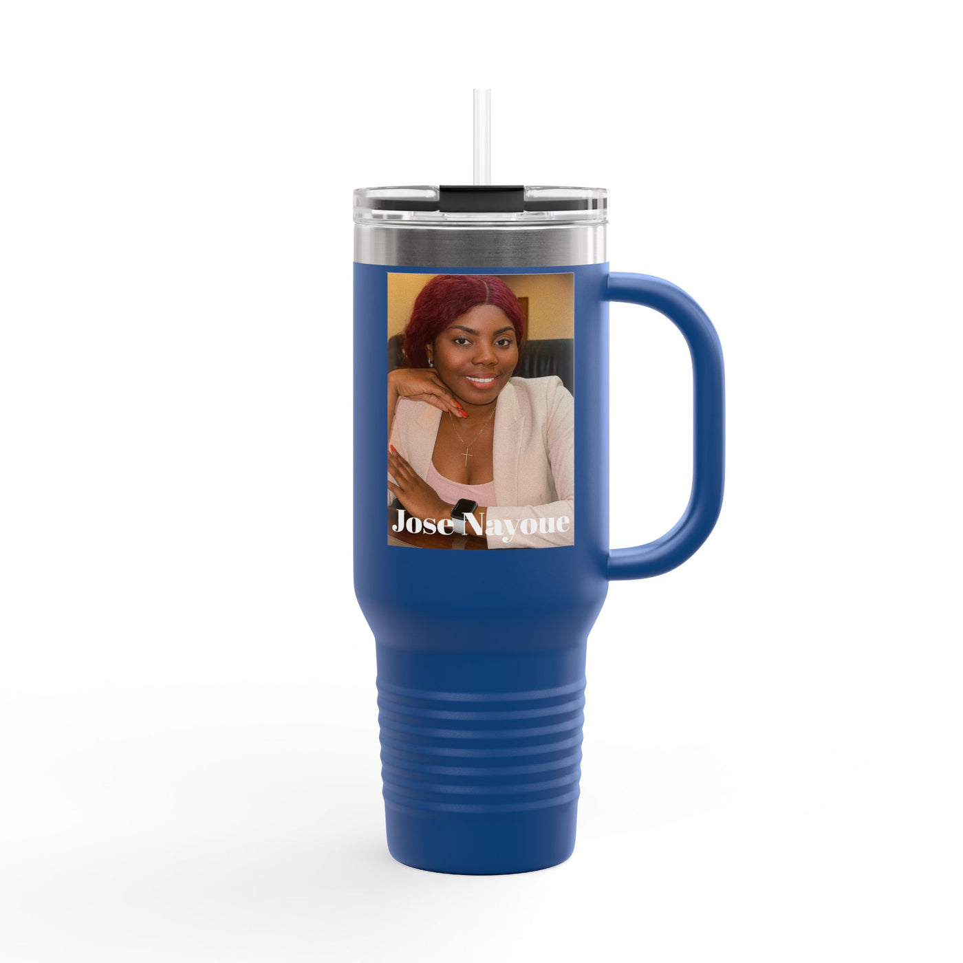 40oz Insulated Travel Tumbler with Custom Photo — Personalized Mug for Commuters & Gifts