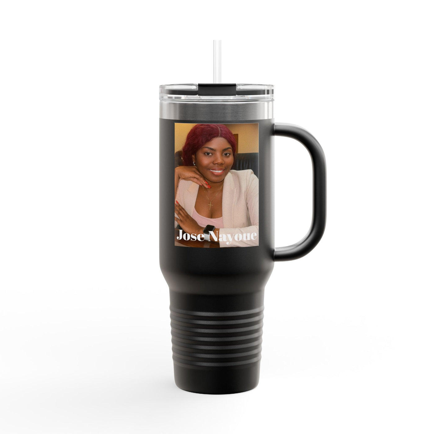 40oz Insulated Travel Tumbler with Custom Photo — Personalized Mug for Commuters & Gifts