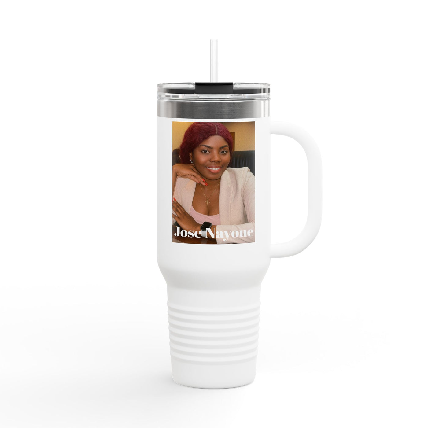 40oz Insulated Travel Tumbler with Custom Photo — Personalized Mug for Commuters & Gifts