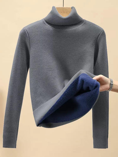 Pull pour hommes de AURORE LUXURE, col roulé en gris avec doublure chaude, parfait pour les journées froides. Men's Sweater Warm and Comfortable Long Sleeve.