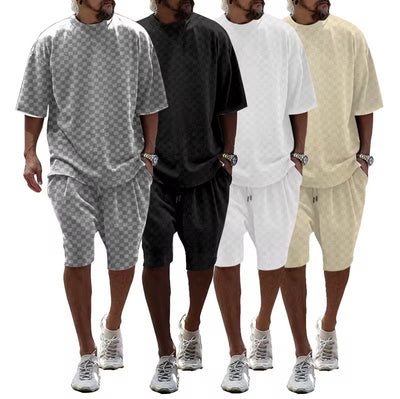 2-Pack Men's Casual Short Sleeve & Shorts Set - Tenue polyvalente pour tous vos besoins estivaux.