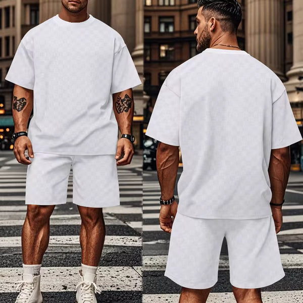 Men's Casual Short Sleeve & Shorts Set - Idéal pour la plage, la salle de gym et les tenues quotidiennes.