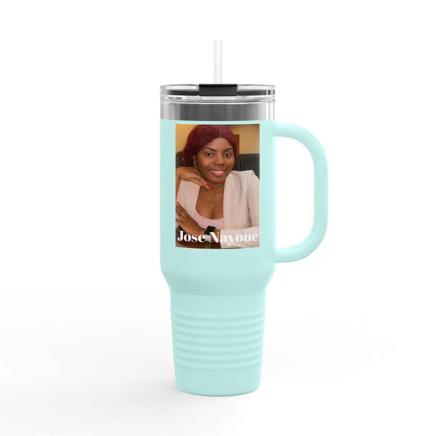 40oz Insulated Travel Tumbler with Custom Photo — Personalized Mug for Commuters & Gifts