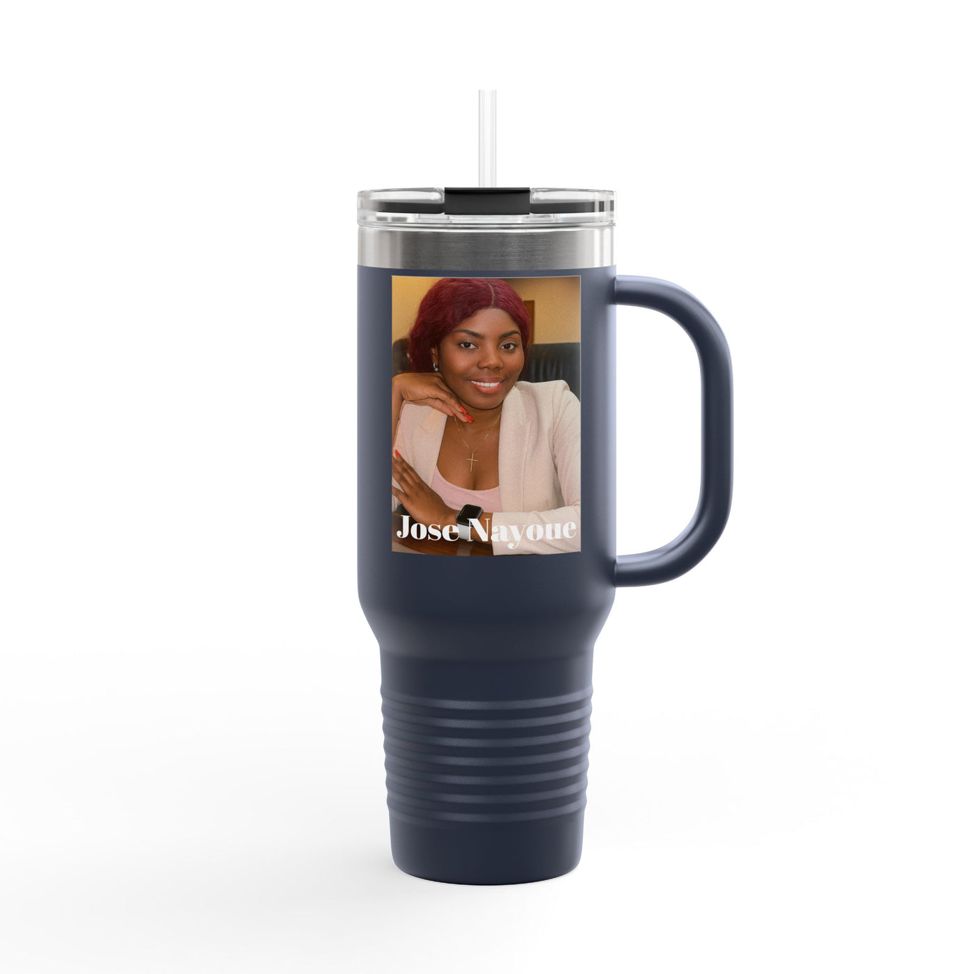40oz Insulated Travel Tumbler with Custom Photo — Personalized Mug for Commuters & Gifts