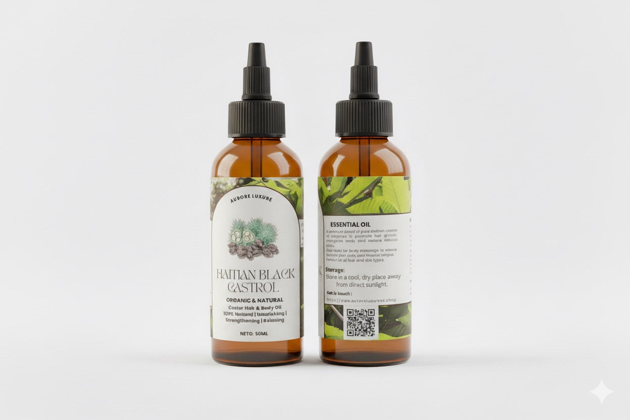 Haitan Black castor / Huile de Ricin Noire Haïtienne – Lwil Maskriti, 100 % Pure, Cheveux & Peau”.