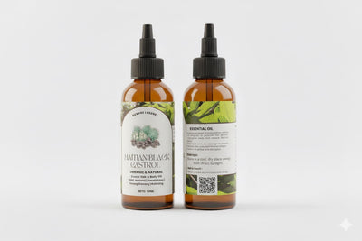 Haitan Black castor / Huile de Ricin Noire Haïtienne – Lwil Maskriti, 100 % Pure, Cheveux & Peau”.
